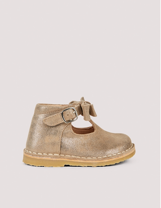 chaussures salomé bébé en cuir doré petit nord sélection coton en herbe