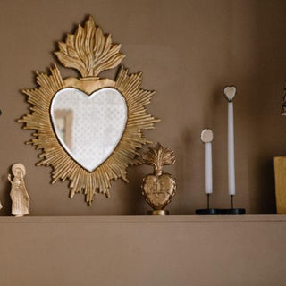 Cœur en cire Mona Or signé Boncoeurs, création artisanale dorée et poétique, symbole de lumière et de douceur, disponible chez la boutique Coton en Herbe