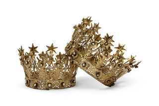 Couronne Star en métal doré signée Boncoeurs, création artisanale murale inspirée du ciel étoilé, disponible chez la boutique Coton en Herbe.