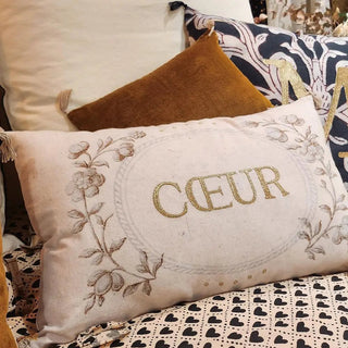 Housse de coussin Enluminure Cœur signée Boncoeurs, chez Coton en Herbe