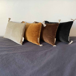 Housse de coussin Velours Lin signée Boncoeurs, chez Coton en Herbe
