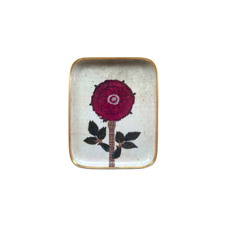 Demi-Plateau Pivoines en métal doré signé Boncoeurs, création artisanale inspirée des fleurs éclatantes, symbole de beauté et de lumière, proposée par la boutique Coton en Herbe