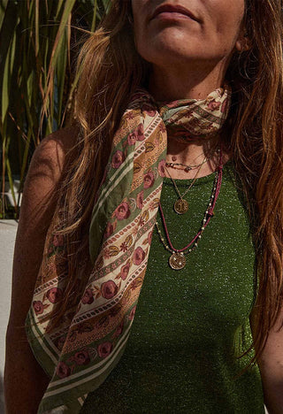 Foulard Flore Olive femme gabrielle paris coton en herbe
