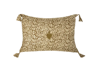 Housse de coussin brodée rameau vieil or boncoeurs coton en herbe