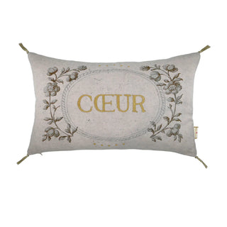 Housse de coussin Enluminure Cœur signée Boncoeurs, chez Coton en Herbe