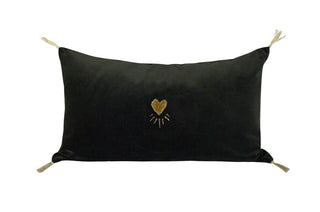 Housse de coussin Velours Carbone Cœur signée Boncoeurs, chez Coton en Herbe