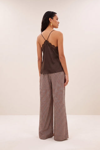 Top Pia satin expresso