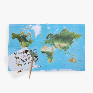 Mappemonde avec décalcomanies