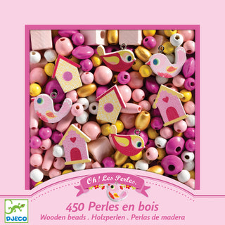 Perles bois  oiseaux
