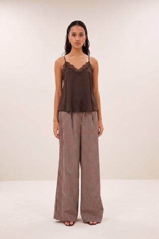 Top Pia satin expresso