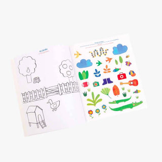 Imagier à colorier avec stickers FR/EN