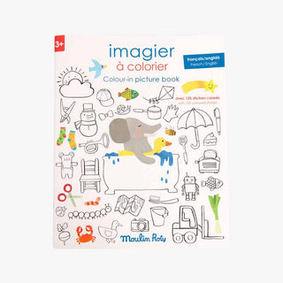 Imagier à colorier avec stickers FR/EN