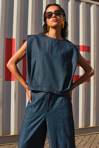 Glinza denim top denim