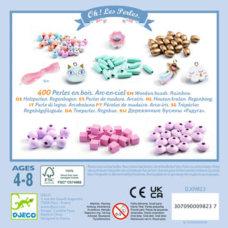 Perles bois  Arc-en-ciel