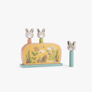 Jouet Pop up en bois Trois petits lapins Moulin Roty