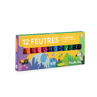 12 gros feutres pointes coniques