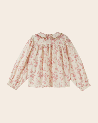 Blouse smockee brodée