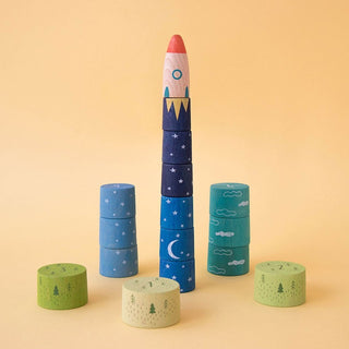 Fusée en bois Up to the stars