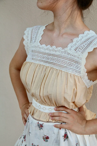 Haut Caraco en coton de soie nude