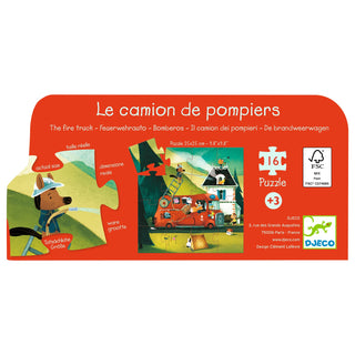 Puzzle Le camion de pompier  16 pcs