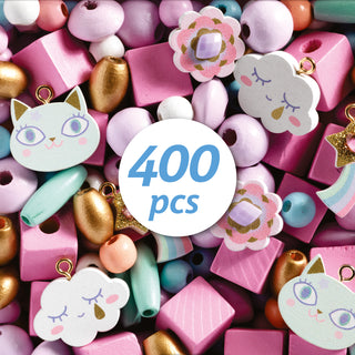 Perles bois  Arc-en-ciel