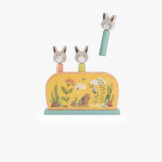 Jouet Pop up en bois Trois petits lapins Moulin Roty