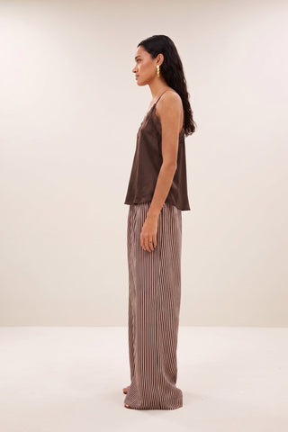 Top Pia satin expresso