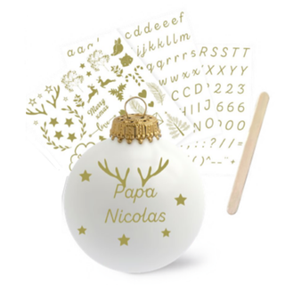 Kit decalco boule de Noël à personnaliser  chez Coton en Herbe