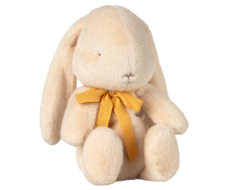 peluche maileg lapin creme noeud jaune coton en herbe