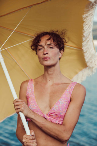 haut du maillot bikini pink mallow romance coton en herbe