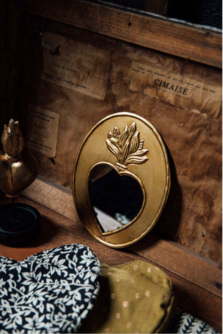 Miroir Idylle doré signé Boncoeurs, chez Coton en Herbe