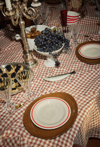 Nappe en lin lavé Vichy brique gabrielle paris coton en herbe