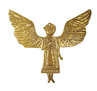 Ornement ange ex-voto boncoeurs coton en herbe