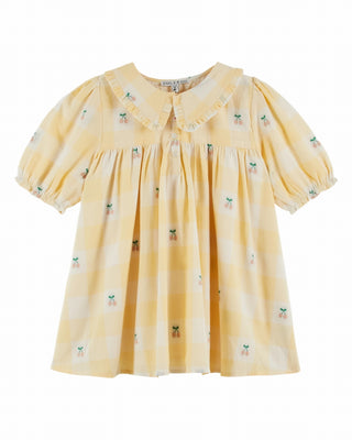 Robe ample cerise vichy jaune emile et ida coton en herbe