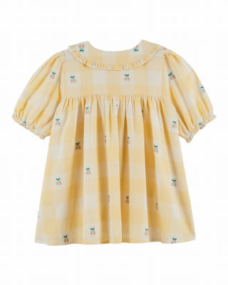 Robe ample cerise vichy jaune emile et ida coton en herbe