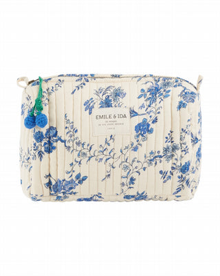 Trousse de toilette Orchid bleu emile et ida coton en herbe