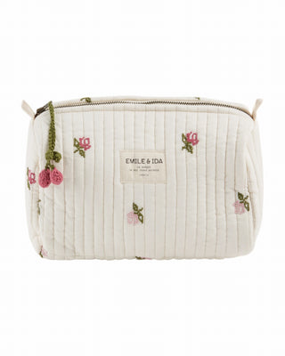Trousse de toilette en coton matelassé écru emile et ida coton en herbe