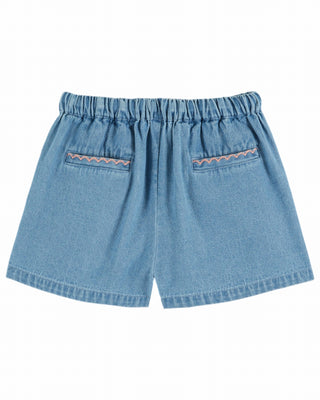 Short denim brodé