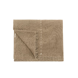 Plaid frangé en lin Come back sable