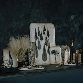 Plateau Réception Cyprus en métal doré signé Boncoeurs, création artisanale raffinée inspirée de la nature méditerranéenne, disponible chez la boutique Coton en Herbe