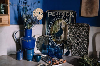 Plateau Reception Peacock boncoeurs coton en herbe