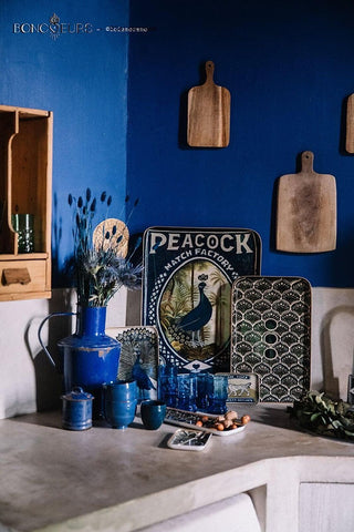 Plateau Reception Peacock boncoeurs coton en herbe