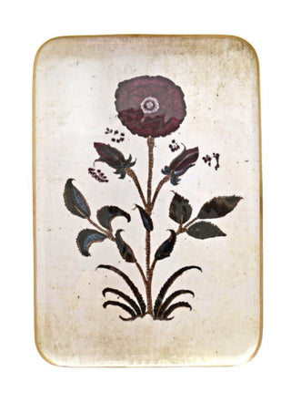 Plateau Réception Pivoines en métal doré signé Boncoeurs, création artisanale inspirée des fleurs en plein éclat, symbole d’élégance et de beauté, proposée par la boutique Coton en Herbe