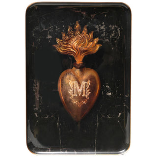 Plateau Réception Cœur Mona en métal doré signé Boncoeurs, création artisanale élégante et symbolique, hommage à l’amour et à la lumière, proposée par la boutique Coton en Herbe