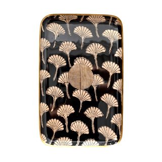Plateau Rectangulaire Ginko en métal doré signé Boncoeurs, création artisanale raffinée inspirée de la nature et de la feuille de ginkgo, symbole de sérénité et de beauté, proposée par la boutique Coton en Herbe