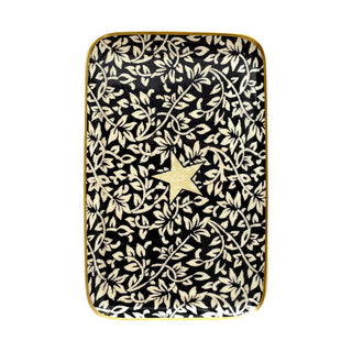 Plateau Rectangulaire Rameau Carbone signé Boncoeurs, création artisanale en métal doré et noir, inspirée de la nature et du symbolisme végétal, disponible chez la boutique Coton en Herbe.