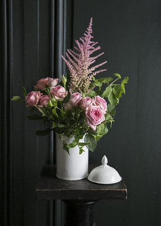 Pot apothicaire en céramique blanche, grand modele Coton en Herbe