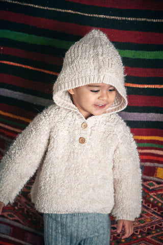 Pull Duali point bouclette creme louise misha coton en herbe