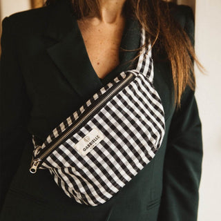 sac banane vichy noir porte en bandouliere gabrielle paris coton en herbe