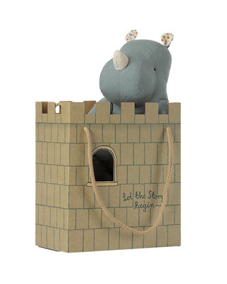 Sac en papier Château bleu maileg coton en herbe